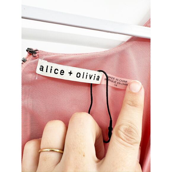 Alice + Olivia Arizona Pink Cutout O-Ring Maxi Dress Size 14 - Picture 3 of 6